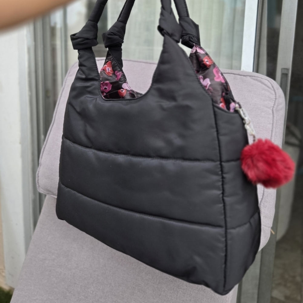 Black Women's Bag with Red Accent